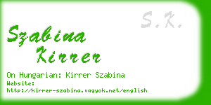 szabina kirrer business card